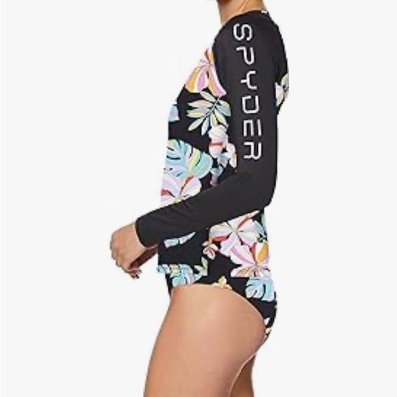 Spyder Women's Swim Standard Long Sleeve Raglan Rash guard Medium - Picture 3 of 9
